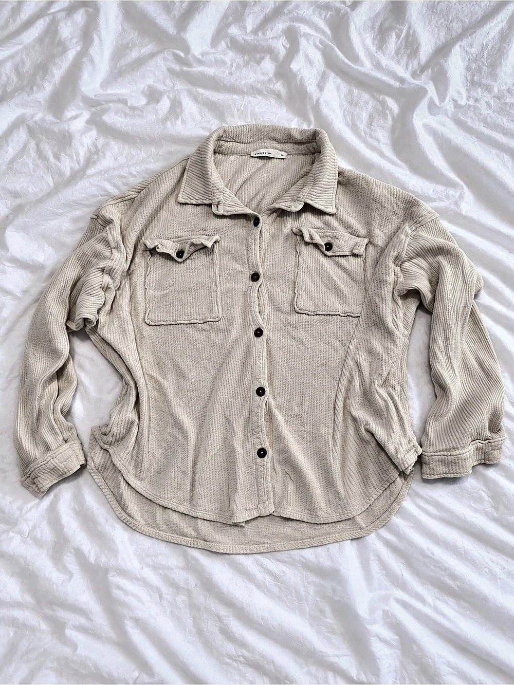Altara State Textured Button Down Shirt in White